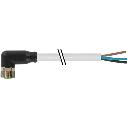 MURR ELEKTRONIK M8 female 90° with cable, PVC 3x0.25 gy UL/CSA 5m 7000-08081-2100500